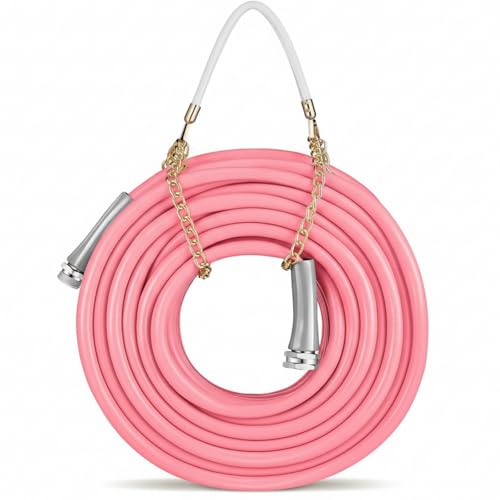 Widecook 50 ft 5/8 Inch Pink Garden Hose Colors Garden Hose for Any Nozzle Drinking Water Safe Personalized Color for Outdoor Living