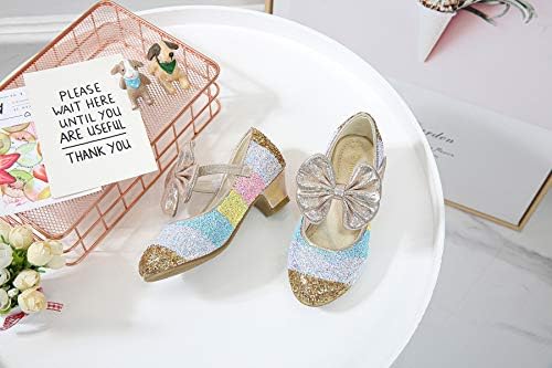 Cadidi Dinos Little Girls Dress Shoes Wedding Party Heel Princess Flower Shoes (Toddler/Little Kid/Big Kid) 1.5 M US Little Kid | Image 4
