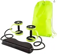 Aparelho de Exercícios para Emagrecer e Malhar em Casa, 44 Exercícios, 6 Níveis de Resistência, Verde com Preto, 41x5x5cm