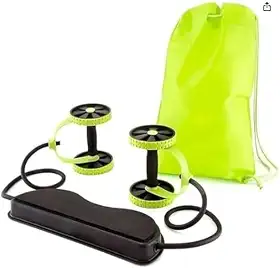 Aparelho de Exercícios para Emagrecer e Malhar em Casa, 44 Exercícios, 6 Níveis de Resistência, Verde com Preto, 41x5x5cm