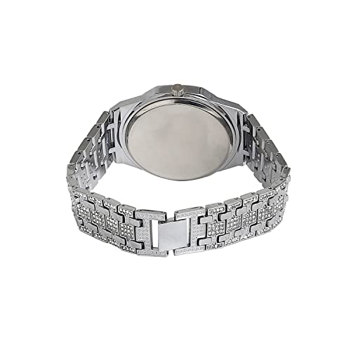 Image of Haute Sauce Women's Embellished Analog Dial with Stainless Steel Strap | Battery Power | Foldover Closure | Quartz Movement | Fashion Wrist Belt Watch for Female and Girls