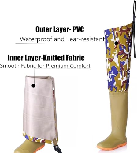 Botas de vadeo de PVC impermeables unisex talla 4.5 UK con hebilla ajustable 5