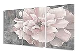 Stupell Home Décor 3 Piece Pastel Pink Peony On Gray Triptych Canvas Art Set, 16 x 1.5 x 24, Proudly Made in USA