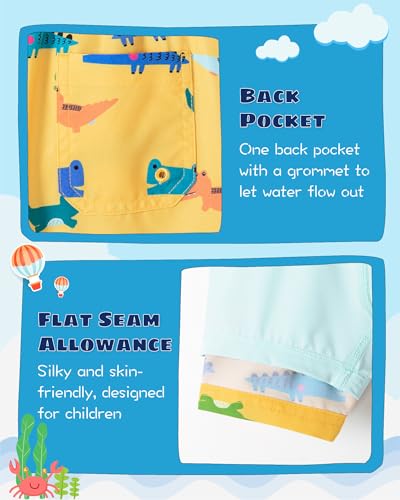 Image of SURF CUZ Boys Swim Trunks with Boxer Brief Liner Toddler Boy Stretch Swimsuit Shorts Quick Dry Swimming Trunks Bathing Suit