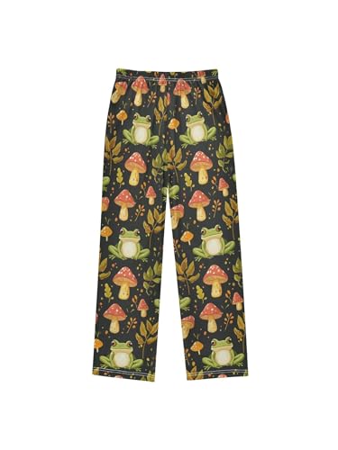 ZZKKO Cartoon Frog and Mushroom Boys Pants for Kids Jogger Pants with Pockets S2