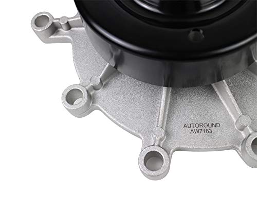 Autoround AW7163 Water Pump with Gasket Compatible with Jeep Grand Cherokee/ Liberty/ Commander, Dodge Ram 1500/ Durango/ Dakota/ Nitro, Chrysler Aspen, Mitsubishi Raider, 3.7L V6 4.7L V8 Engine