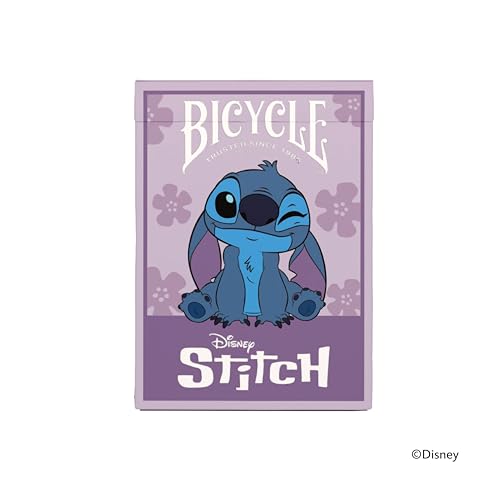 Image of Bicycle Disney Stitch Playing Cards - Purple Edition, Official Disney Collectible Deck, Premium Quality Poker‑Size Card Deck for Family Game Night,Travel Activities, and Collectors