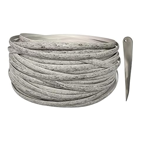 Feyart 25m/82ft 8.5mm All Weather Rattan + Weaving Tool, Repair Kit for Rattan Garden Furniture Set Table Chair Sofa, Mottled Grey Cover