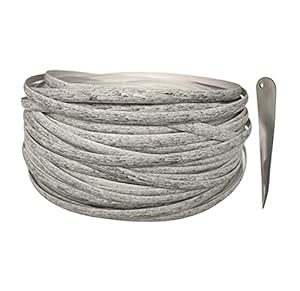 Feyart Allwetter-Rattan + Webwerkzeug, Reparatur-Set für Rattan-Gartenmöbel, 25 m, 8.5 mm, Grau meliert