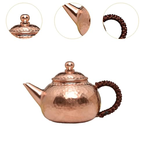Pot eau chaude cuivre pur fait main, bouilloire théière durable