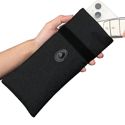 Cell Phone Anti-Location Signal Shielding Bag Pregnant Women Radiation Anti-Theft Brush Signal Blocking Pouch, Cell Phone Signal Jammer, Car Key/WiFi/RFID/GPS Signal Blocker (B)