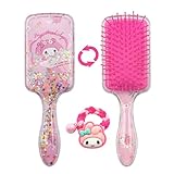 FourFine Cute Hair Brush Detangling Brush Glide Through Tangles With Ease For All Hair Types for Women Girls Teenagers Wet or Dry Hair (Pink)