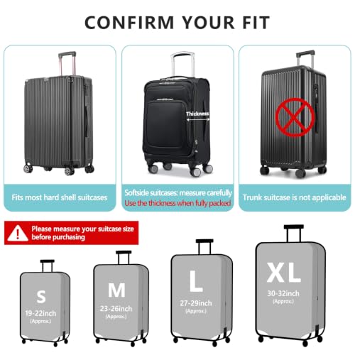 Image of Travelkin Luggage Covers For Suitcase Tsa Approved Suitcase Cover Protector, World Set, S