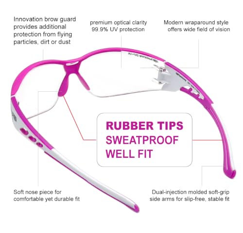 Image of HTS HUNTERSKY Super Flexible Lightweight Anti Fog Wrap-Around U6 Clear Shooting Safety Glasses with ANSI Z87.1 Scratch Resist