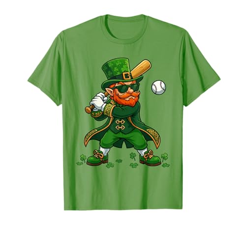 Baseball St Patricks Day Leprechaun Boys Girls Men Women T-Shirt