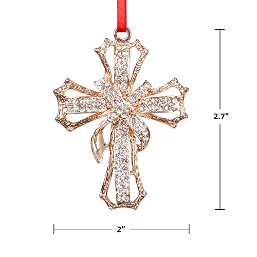 Waahome Metal Cross Christian Christmas Ornaments Religious Christmas Ornaments Gifts For Women Girls Mom, 2023 Cross Keepsake Ornaments Nativity Ornaments For Christmas Tree Decorations #TOP6