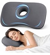 Goldencivetcat Piercing Pillow for Side Sleepers with Hole, Memory Foam Ear Piercing Pillow with ...