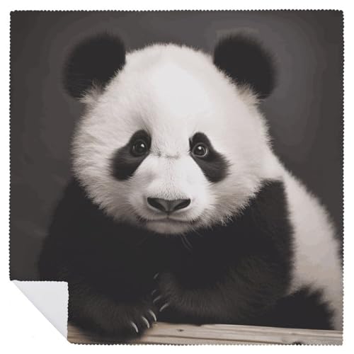 Servilletas de Tela con Diseño Panda Blanco y Negro 6 Piezas miniatura 6