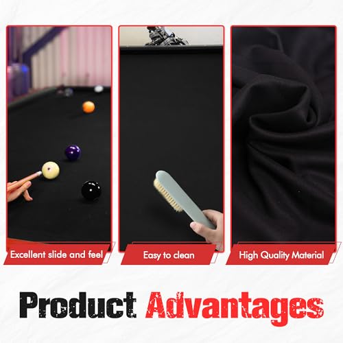Pool Table Felt and Bumper Kit Felt for Billiard Cloth with Pool Table Bumpers and Cushions Facing, 6 Pcs Cloth Strips and Staple Remover - Image 5