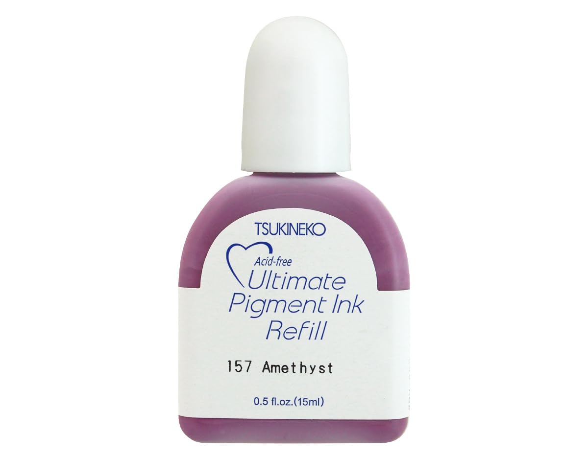 Tsukineko Ultimate Pigment Inker Stamp Pad Ink, 15 ml, Purple, Amethyst, Accessories Reinker for VersaColor Ink Pads