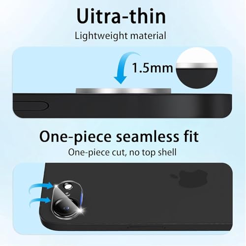 Image of Xmon Back Camera Lens Protector for iPhone 16e (1 Pack) Premium Camera Glass Protector Guard, Anti-Scratch, Ultra-Clear, Easy Installation