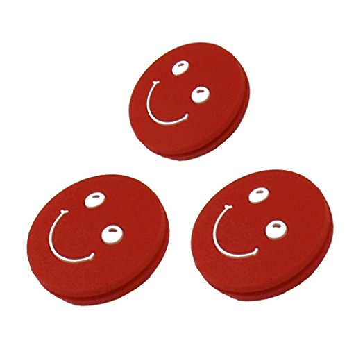 Tennis Vibration Dampener - Smiley Face - 3 Pack - Choice of Colors (Red - Red - Red)