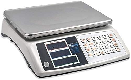 Electronic Scales High-Precision Kitchen Food Weighing Metal Price Computing Scale Cooking with LCD Display Zero and Peeling Function (40kg/5g) ()