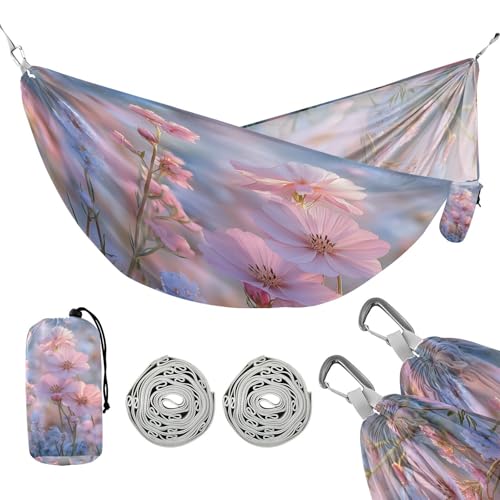 ATTX Floral Landscapes Camping Hammock - Lightweight & Portable Hammocks, Heavy Duty 330lbs Capacity for Indoor, Hiking, Backpacking, Travel, Backyard, Beach#18