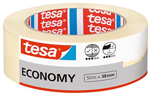 Image of tesa Masking Tape Economy for Painting - Light Beige - 50 m x 38 mm