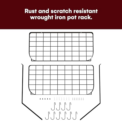 Vdomus VMHKPR0808BKUS Hanging Pot Rack - Rustproof Wall Mounted Pot Rack Pan Hanger For Kitchen Storage And Organization - Durable, Thick Iron Material thumb #4