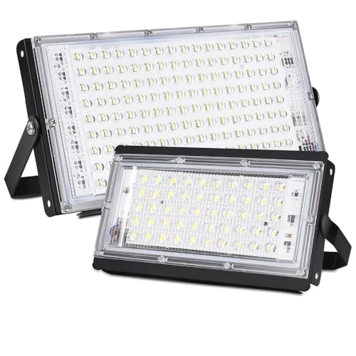 Iluminación exterior LED KJXP con proyectores de pared para entrada, patio y calle, 2 piezas