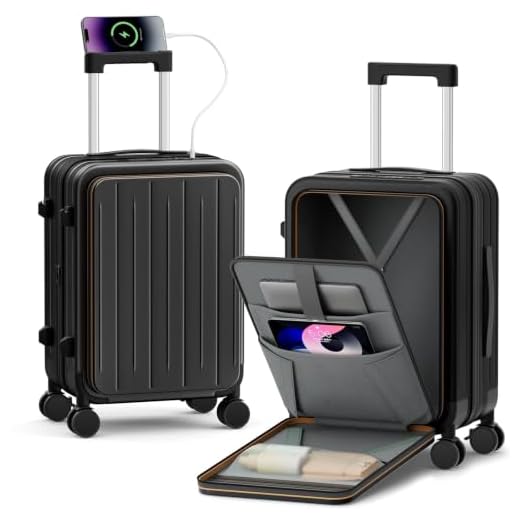 20 Inch Expandable Carry-On Luggage With Pocket
