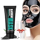 Peel Off Face Mask Blackhead Remover Masks Charcoal Black Mask For Women Men Whitehead Remover For Face For Oily Skin Deep Cleansing, Brush And Pimple Extractor Tools 120g