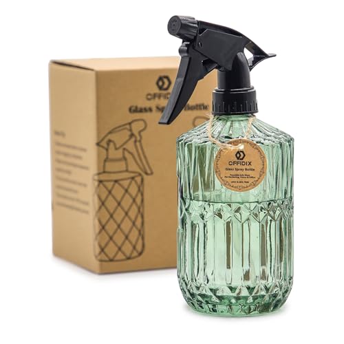 OFFIDIX Brumisateur à brume fine pour plantes, flacon pulvérisateur portatif en verre à pression, arrosoir avec buse réglable pour jardinage extérieur et...