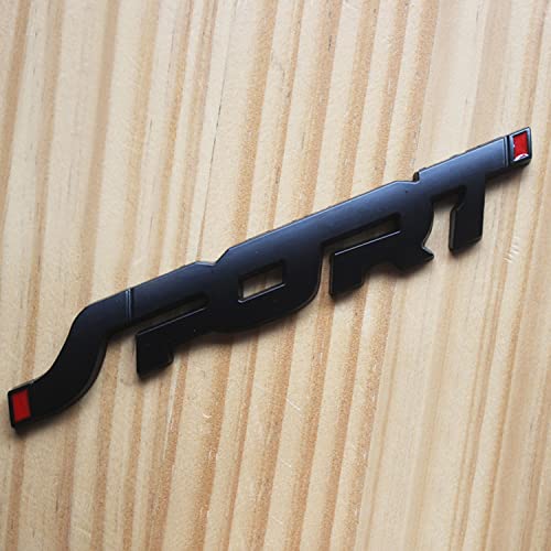 Image of 2PCS 3D Metal Car Sport Sticker,Auto Badge Stickers Car Exterior Decoration Accessories,Car Tailgate Sport Logo Decoration Accessories,Car Emblem for All Truck SUV Pickup Models (Black)