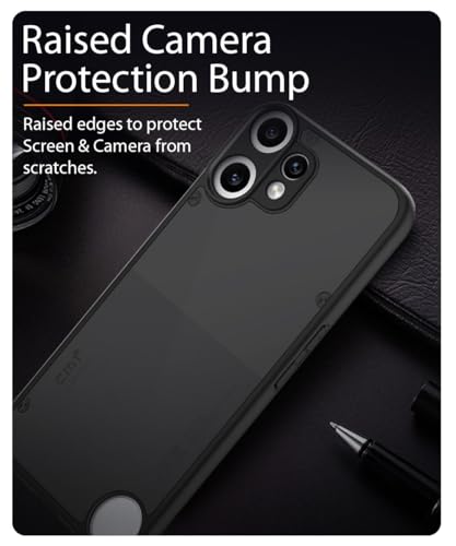 Image of WOW IMAGINE Translucent Hybrid Back Case Cover for CMF by Nothing Phone 2 Pro 5G Smoked Matte Back | Shock Proof 360 Degree Protection | Protective Hard Case - Matte Black