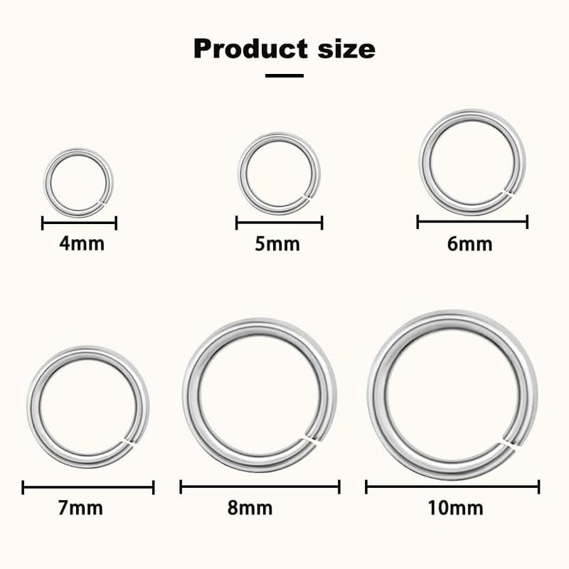 Youery Pack of 970 Silver Jump Rings, Jewellery Repair Rings, Metal Chain Rings, Jump Rings (4 mm, 5 mm, 9 mm, 7 mm, 8 mm - Image 2