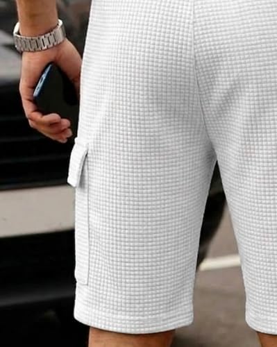 Image of AUSK Classic Relaxed Fit Cargo Stretch Shorts for Mens| Half Pant Cargo Shorts with Pockets | Casual Shorts for Mens