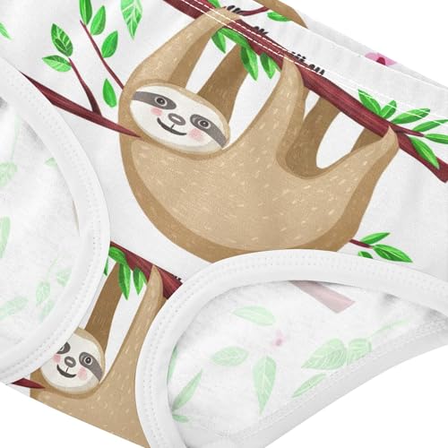 Girls Underwear Toddler 2t Cotton Panties Little Girl Designer Undies Kids Briefs Cute Sloths Hanging Tree4