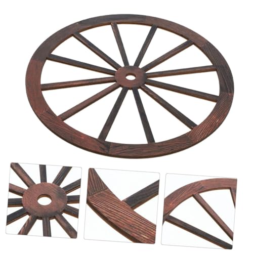 Decoración de rueda de madera vintage PRETYZOOM de 3 piezas para pared 3