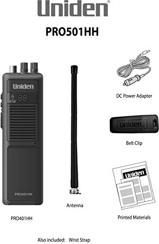 Uniden PRO501HH Professional Series 40-Channel Portable Handheld CB Radio, Large LCD Display, High/Low Power Saver Switch (HI = 4W; Low = 1W), Auto Noise Limiter, NOAA Weather, and Full Channel Scan - Thumbnail 7