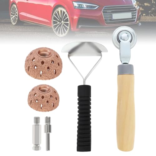 Image of Tire Repair Patch Tools 40mm 55mm Tungsten Steel Polishing Wheel with Patch Roller and Repair Scraper for Car Tire Grinding (40mm+55mm)