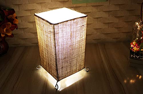 Image of Handicraft Table Lamp Shade Pendant Lighting | Fabric Shade | Sconce Lighting | Floor Lamp | Steady Lamp | On /Off Switch | Pack Of 2 | Square Brown