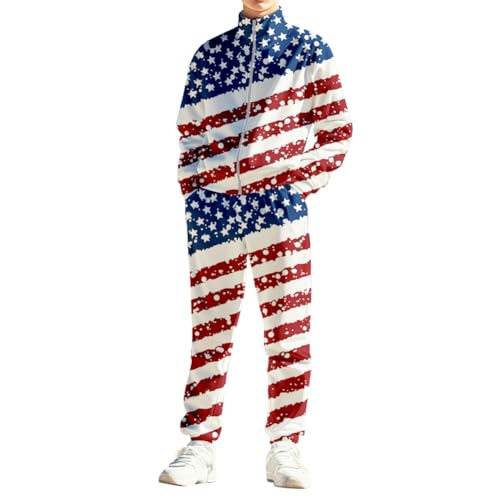 Image of Kids Two-Piece Classic Zippered Sports Jacket Set Sweatpants Jogging Teenager Sportswear Set
