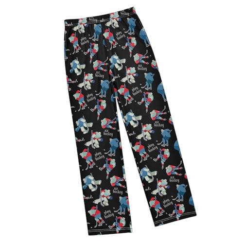 Ice Hockey Players Boys Track Pants Toddler Casual Pants Sweatpants Kids Athletic Pants for 6-8 Years