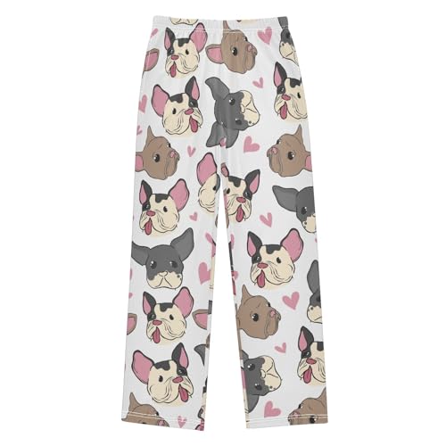 Boys' Pants Bulldog Dog Puppy Retro Long Bottoms Jogger Pants Elastic Waist Trousers with Pockets S-XL