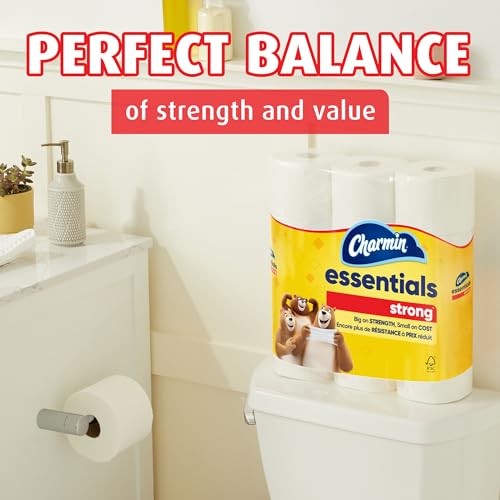 Image of Charmin Essentials Strong Toilet Paper 6 Mega Rolls, 429 sheets per roll