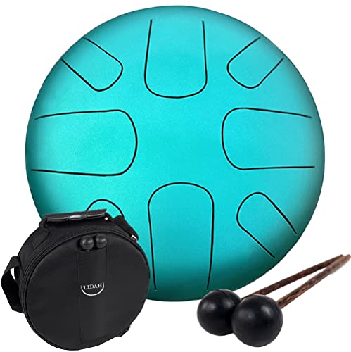 Handpan poêle à main vert LIDAH A-mineur 10 pouces, instrument de méditation yoga