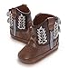 Karwuiio Toddler Baby Boys Girls Western Cowboy Boots First Walker Crib Shoes Soft Sole Non-Slip Moccasins Bootie (Coffee, 0_months-6_months)