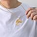 Dreuyet Large Mouth Bass Fish Necklace for Men Women Stainless Steel Vintage Jumping Fish Bass Pendant Fisherman Necklace Jeweley (Gold)